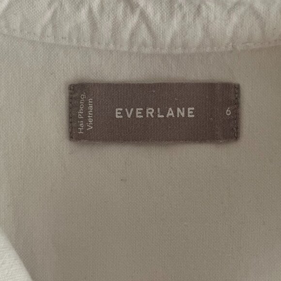 Everlane Japanese Square Oxford Button Down Long Sleeve Shirt Size 6 White - Picture 4 of 8